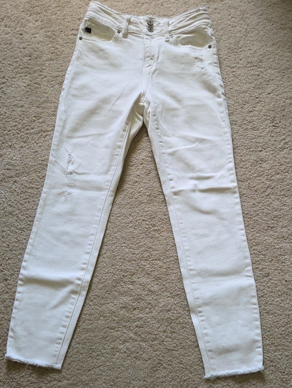 Women's Kancan White Distressed Jeans